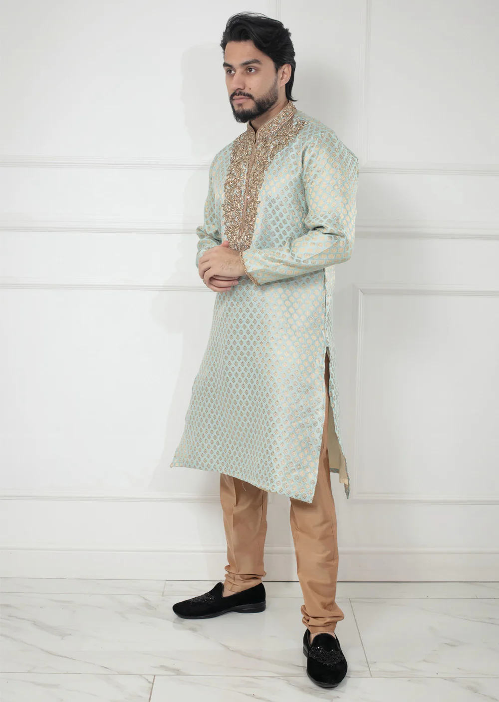 Luxe Jacquard Kurta & Trouser Set